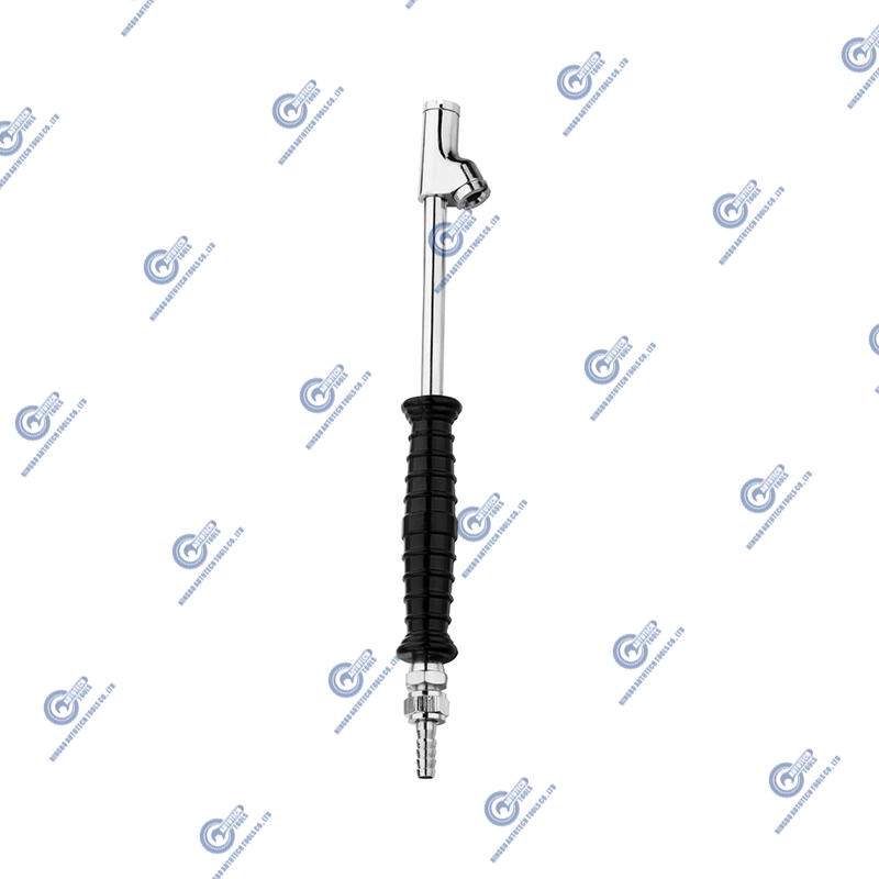 DC-12 Foot Strained Foot Dual Op-Head Chuck Tyre Pression Gauge ، 1/4 
